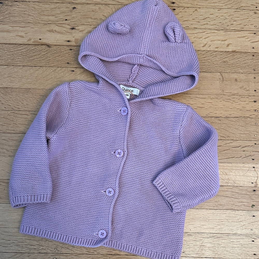 Quince lavender hoodie 9/12m